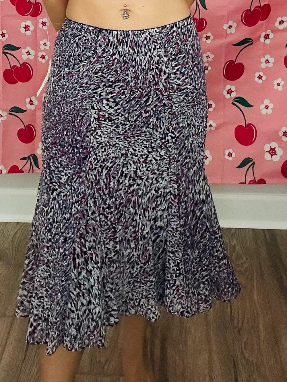 East 5th Purple Patterned Midi Skirt